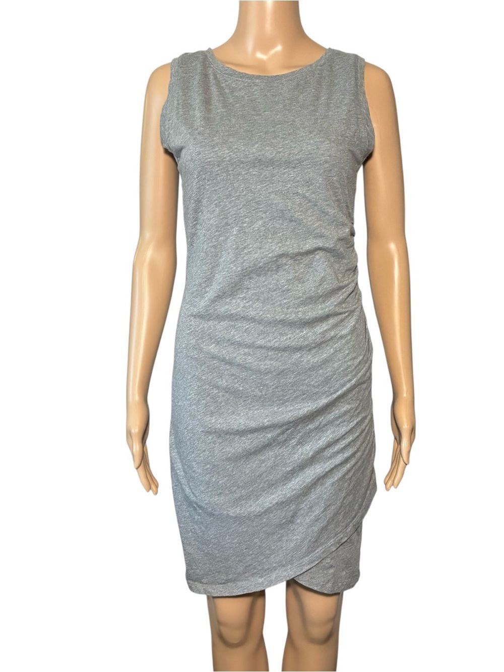 Bobi Los Angeles Women's Dress SizeM Gray Ruched Pullover Sleeveless Lightweight
